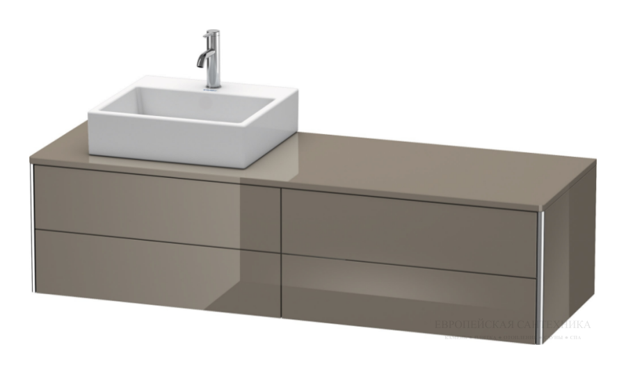 Раковина Duravit DuraSquare компакт, с шлифованным низом, 600x400 мм, без перелива, без отверстий под смеситель, цвет белый с покрытием WonderGliss - изображение 3