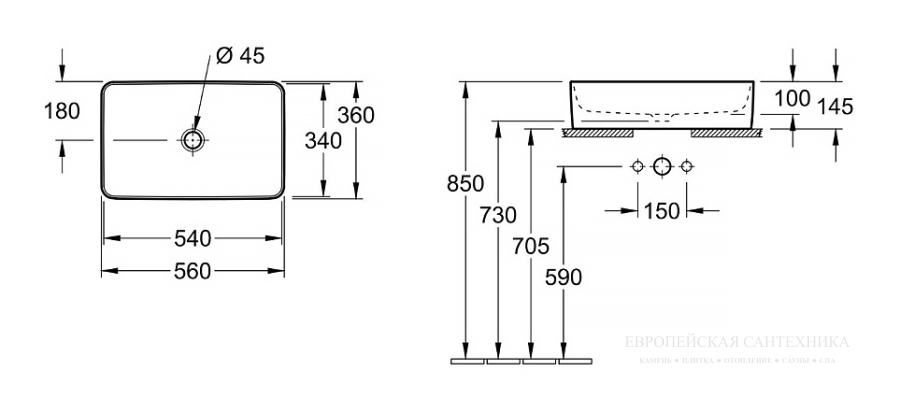 Раковина Villeroy&Boch Collaro накладная 560x360 мм, альпийский белый - изображение 16