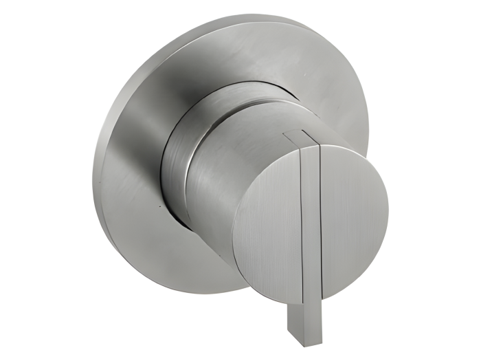 На изображении товар Переключатель потоков на 2 выхода, Antonio Lupi Essentia, внешняя часть, цвет Satin Steel от официального представителя в Москве