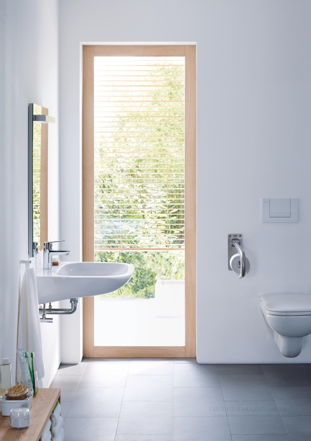 Раковина Duravit D-Code Vital подвесная, 600х555 мм, с переливом, 1 отверстие под смеситель, цвет белый - изображение 2