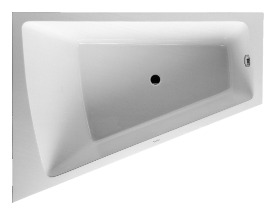 Ванна Duravit Paiova, встраиваемая, 1700x1300 мм, наклон для спины слева, с фронтальной панелью, цвет белый