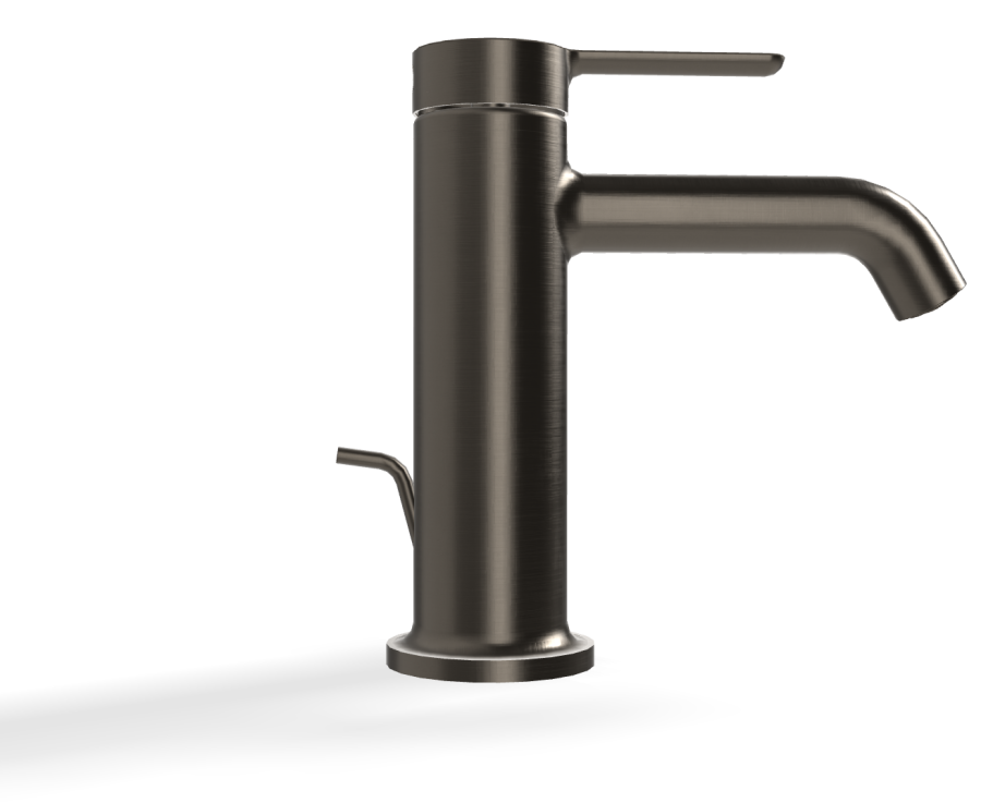 Смеситель для раковины Carlo Frattini Snap, однорычажный, без донного клапана, с 2 гибкими шлангами, глубина 142 мм, излив 110 мм, цвет брашированный чёрный хром - изображение 2