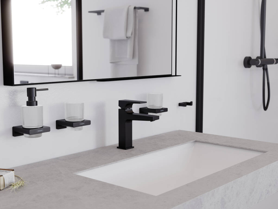 Дозатор для жидкого мыла Hansgrohe AddStoris Q, настенный, цвет матовый черный - изображение 2