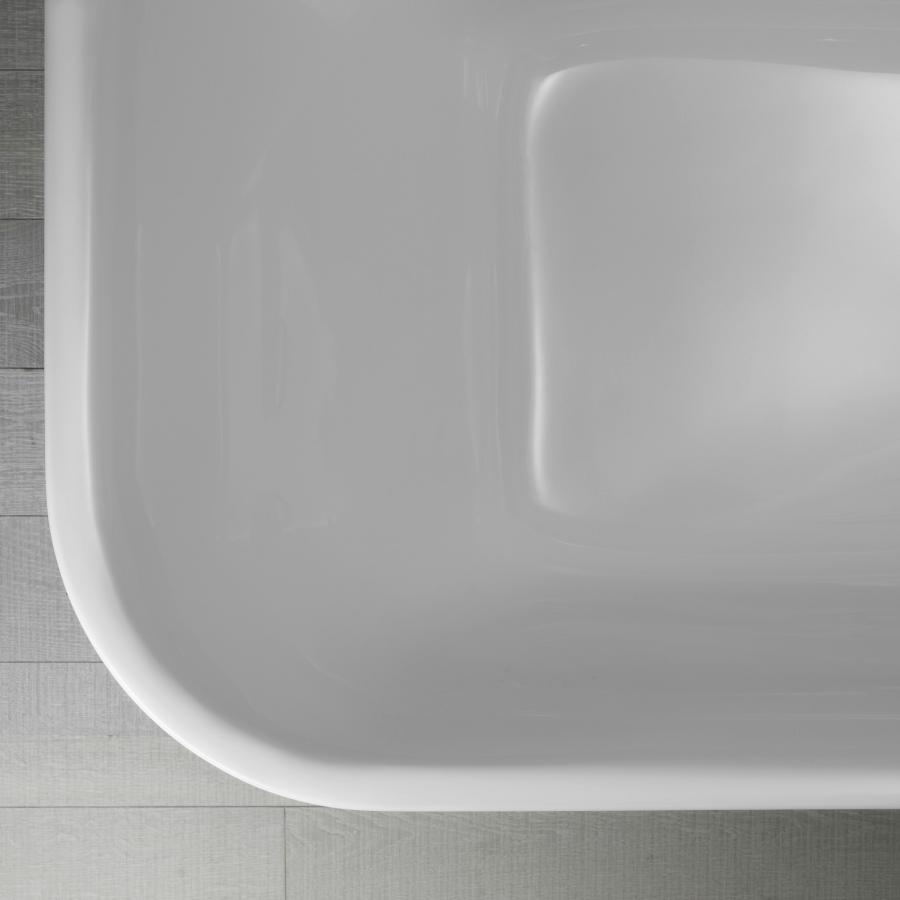 Ванна Duravit Happy D.2 Plus, пристенная, 1800x800 мм, 2 наклона для спины, с интегрированной панелью, цвет белый/графит супер матовый - изображение 2