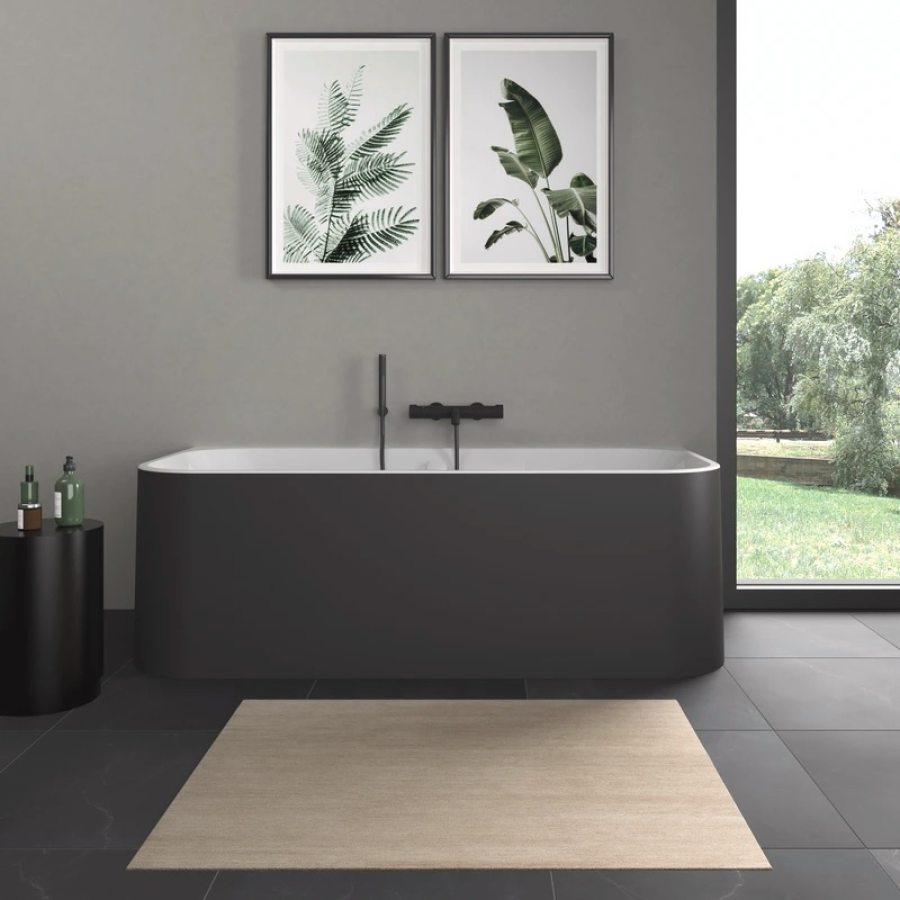 Ванна Duravit Happy D.2 Plus, пристенная, 1800x800 мм, 2 наклона для спины, с интегрированной панелью, цвет белый/графит супер матовый - изображение 5