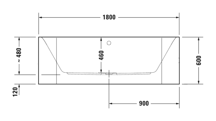 Ванна Duravit Happy D.2 Plus, пристенная, 1800x800 мм, 2 наклона для спины, с интегрированной панелью, цвет белый/графит супер матовый - изображение 8