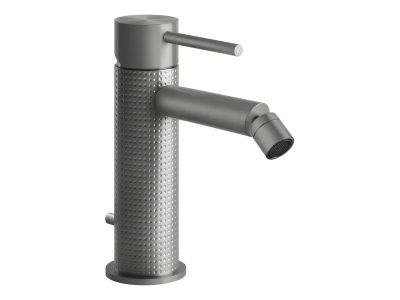 Смеситель для биде Gessi316, однорычажный, с донным клапаном, соединительными шлангами, цвет Steel Brushed