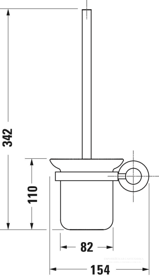 Ёршик для унитаза Duravit D-Code подвесной, стекло/металл, цвет белый/хром - изображение 10