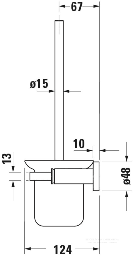 Ёршик для унитаза Duravit D-Code подвесной, стекло/металл, цвет белый/хром - изображение 11