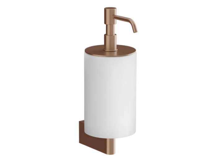 На изображении товар Дозатор для жидкого мыла Gessi, настенный, цвет White/Copper Brushed PVD от официального представителя в Москве