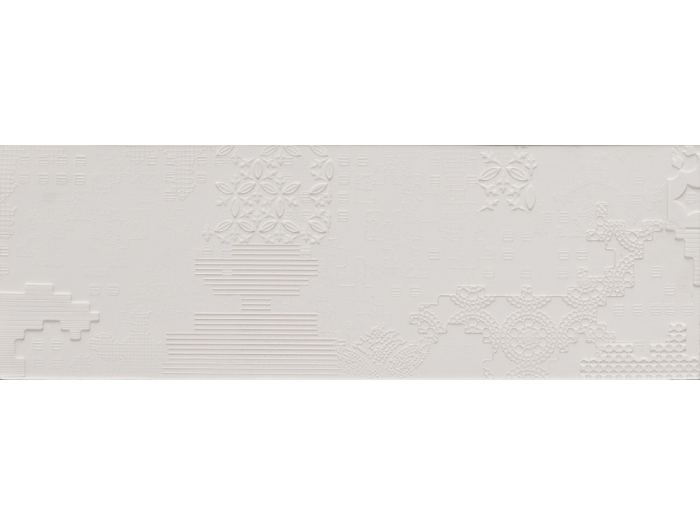 На изображении товар Mutina Керамогранит Bas Relief Patchwork Relief Bianco 18x54 от официального представителя в Москве