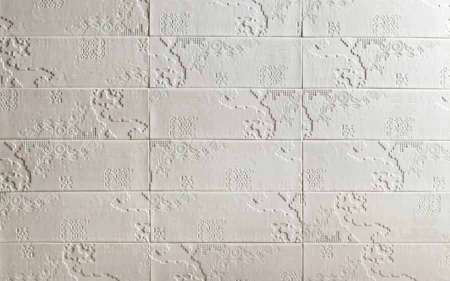Mutina Керамогранит Bas Relief Patchwork Relief Bianco 18x54 - изображение 2