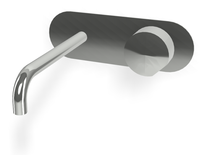 На изображении товар Смеситель для раковины Carlo Frattini SO, настенный, без ручки, с донным клапаном Click-Clack, излив 200 мм, внешняя часть, цвет хром от официального представителя в Москве