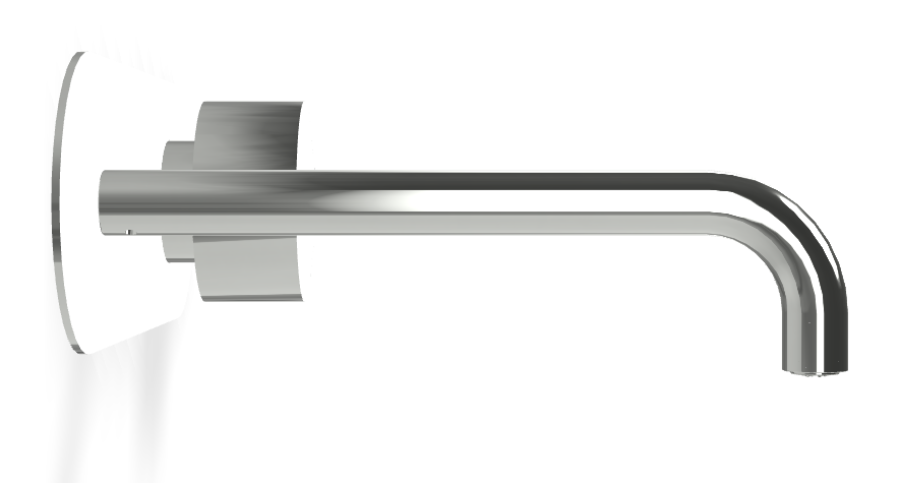 Смеситель для раковины Carlo Frattini SO, настенный, без ручки, с донным клапаном Click-Clack, излив 200 мм, внешняя часть, цвет хром - изображение 2