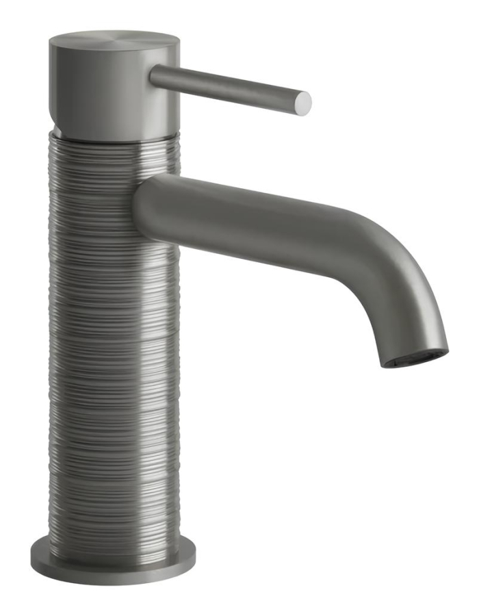 Cмеситель для раковины Gessi316, однорычажный, без донного клапана, цвет Steel Brushed