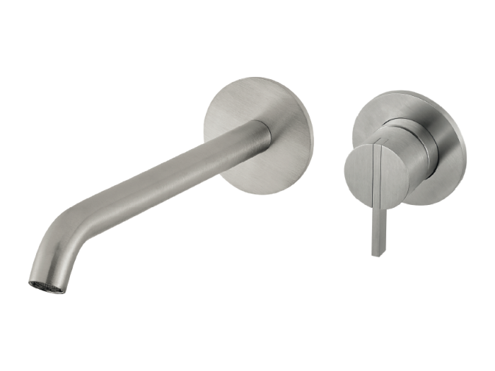 На изображении товар Смеситель для раковины скрытого монтажа, Antonio Lupi Essentia, внешняя часть, вылет излива 260 мм, цвет Satin Stainless Steel от официального представителя в Москве