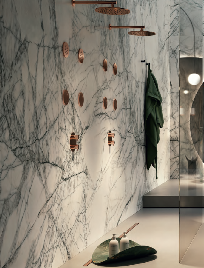 Верхний душ Newform, дождевая струя, без держателя, нержавеющая сталь, цвет PVD Brushed Pale gold - изображение 1