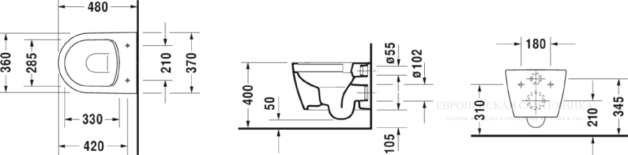 Унитаз Duravit ME by Starck Rimless подвесной в комплекте с крышкой, 370x480 мм, цвет белый - изображение 5