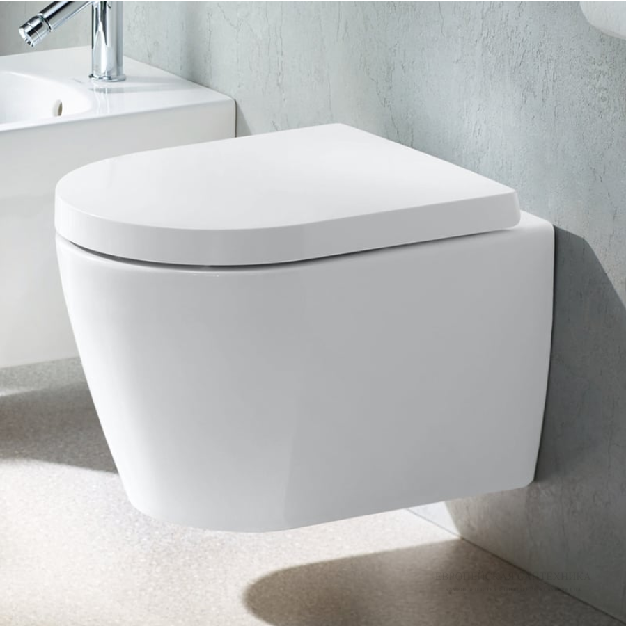 Унитаз Duravit ME by Starck Rimless подвесной в комплекте с крышкой, 370x480 мм, цвет белый - изображение 4