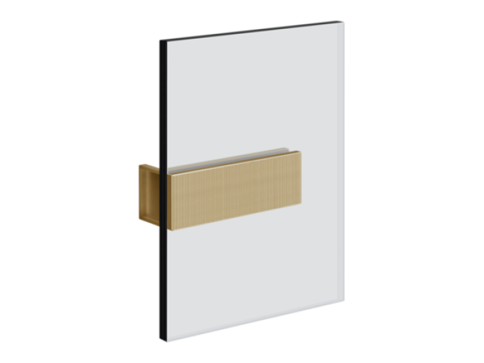 На изображении товар Зажим стена-стекло Gessi Rigato, ширина 160 мм, цвет Brushed Brass PVD от официального представителя в Москве