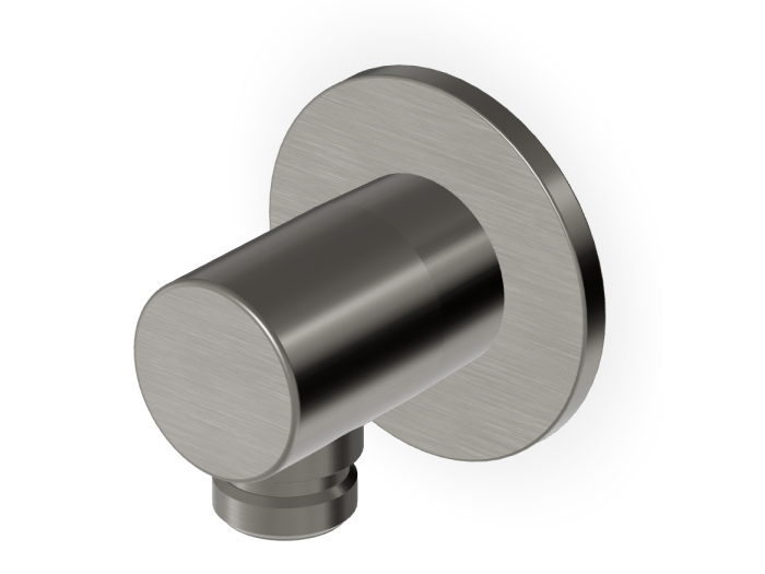 На изображении товар Шланговое подсоединение Zucchetti Shower, для ручного душа, 1/2”x1/2”, настенный, латунь, цвет Brushed Metal Black от официального представителя в Москве