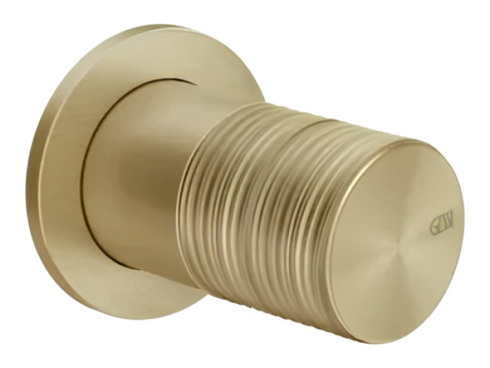 На изображении товар Смеситель Gessi Habito, встраиваемый, настенный, на 1 выход, цвет Brushed Brass PVD от официального представителя в Москве