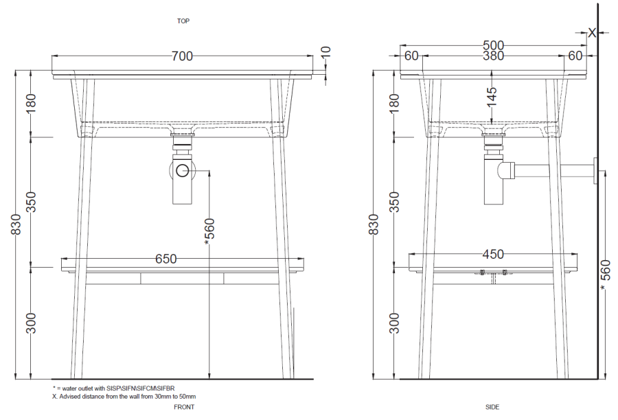Консольная структура под раковину Cielo I Catini Catino Ovale, 700х500xH830 мм, цвет чёрный матовый - изображение 3