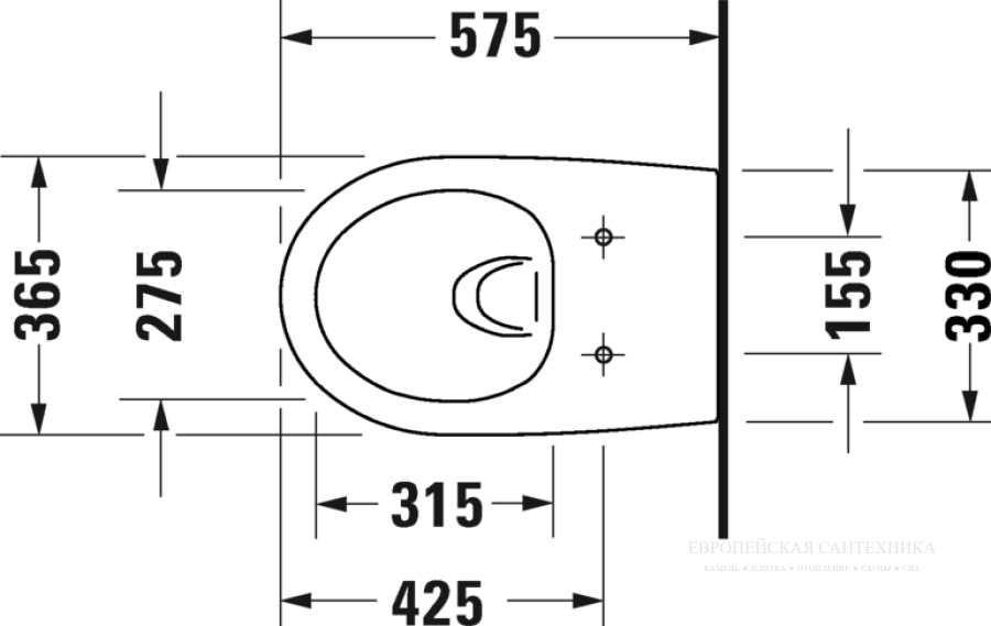 Унитаз Duravit Architec Rimless подвесной в комплекте с крышкой, 365x575 мм, цвет белый - изображение 7