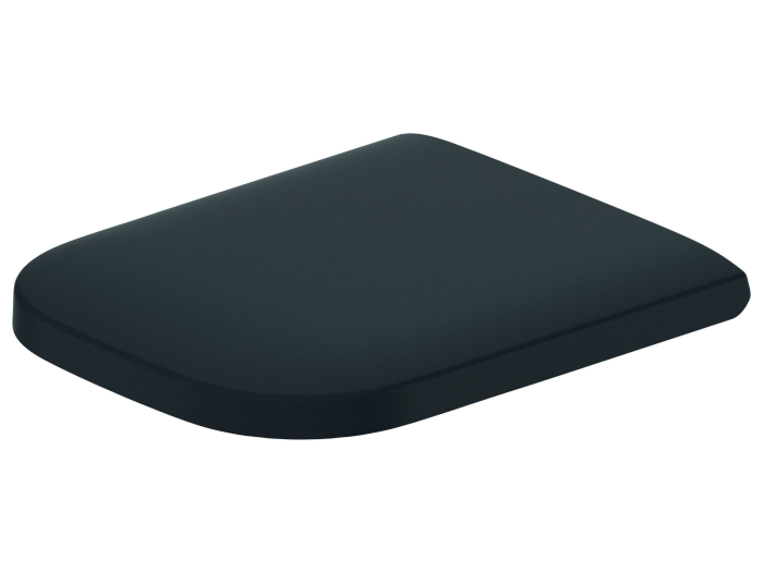 На изображении товар Сиденье с крышкой Duravit Happy D.2 с механизмом плавного опускания soft close, 359х430 мм, цвет антрацит матовый от официального представителя в Москве