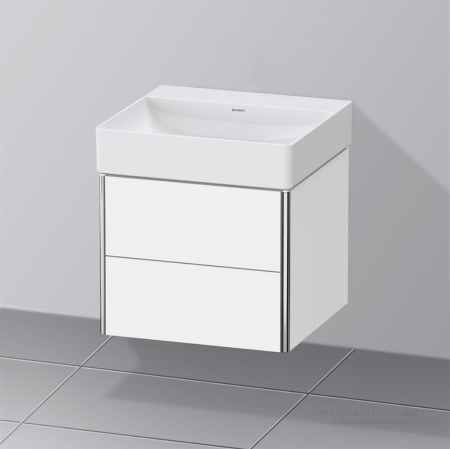Раковина Duravit DuraSquare компакт с шлифованным низом, 500x400 мм, без перелива, без отверстий под смеситель, цвет белый - изображение 3