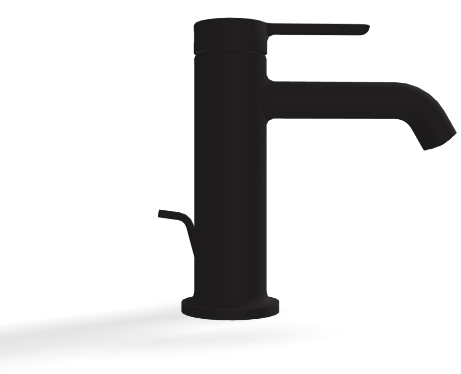 Смеситель для раковины Carlo Frattini Snap, однорычажный, без донного клапана, с 2 гибкими шлангами, глубина 142 мм, излив 110 мм, цвет чёрный матовый - изображение 2