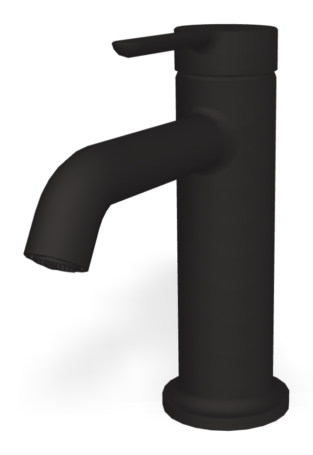 Смеситель для раковины Carlo Frattini Snap, однорычажный, без донного клапана, с 2 гибкими шлангами, глубина 142 мм, излив 110 мм, цвет чёрный матовый