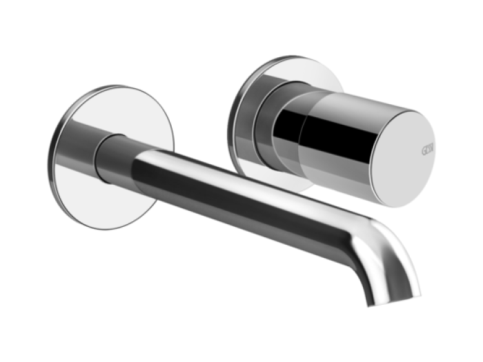 На изображении товар Смеситель для раковины Gessi Habito, встраиваемый, 2 отверстия, настенный, цвет Chrome от официального представителя в Москве