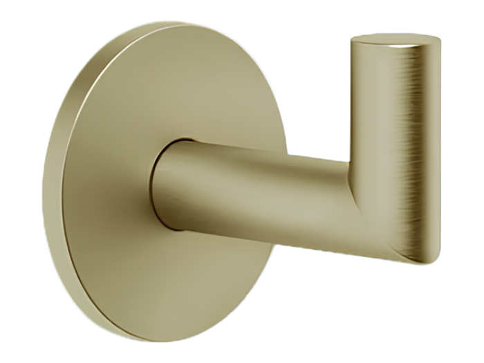 На изображении товар Крючок Gessi Tondo Acceessories, настенный, Ø50 мм, цвет Brushed Brass PVD от официального представителя в Москве