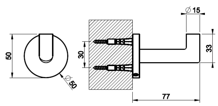 Крючок Gessi Tondo Acceessories, настенный, Ø50 мм, цвет Brushed Brass PVD - изображение 1