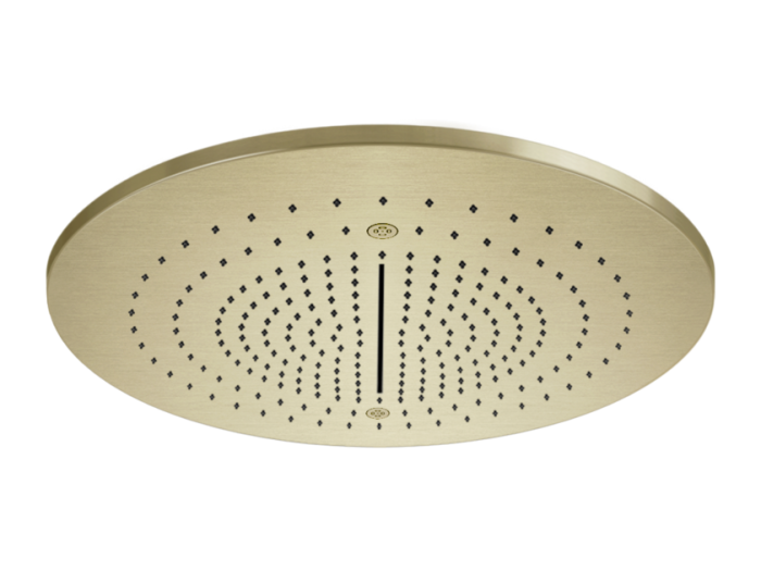 На изображении товар Накладная панель верхнего душа Gessi Minimali, Ø500 мм, цвет Brass Brushed PVD от официального представителя в Москве
