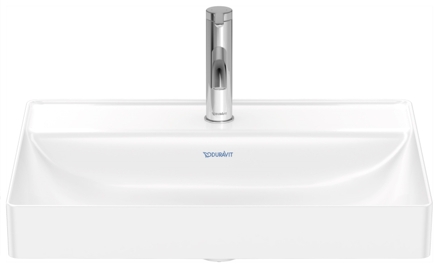 Раковина Duravit DuraSquare, 600х470 мм, 2 отверстия под смеситель, без перелива, цвет белый - изображение 1