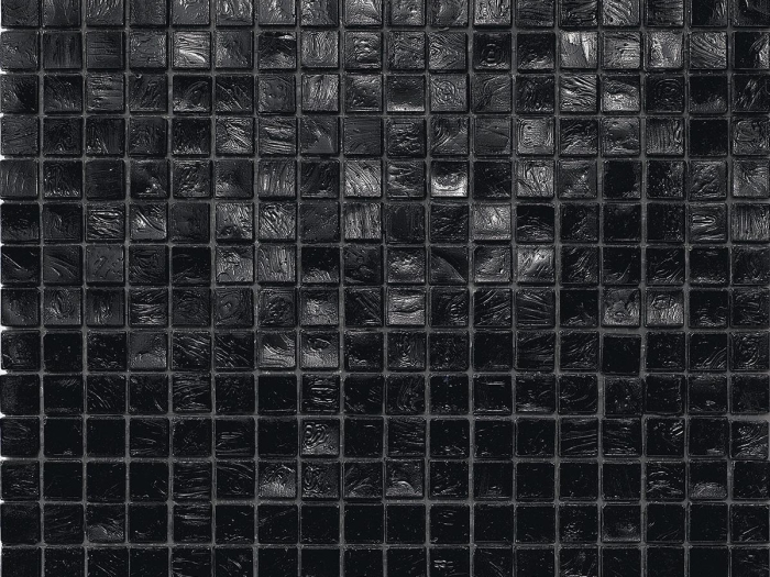 На изображении товар Sicis Стеклянная мозаика Waterglass Black chips size 15х15 mm sheet size 295x295 mm от официального представителя в Москве