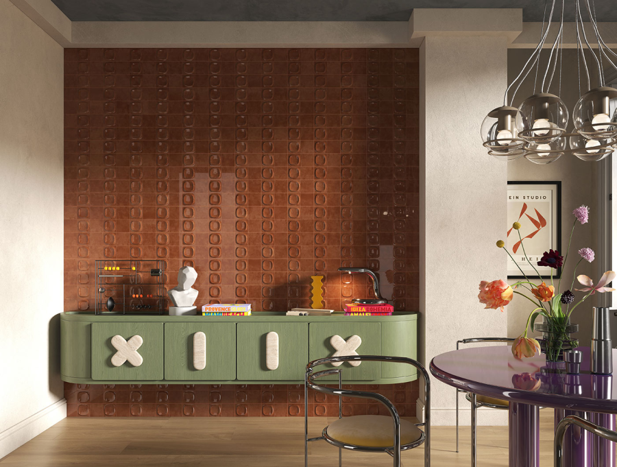 Sartoria Керамическая плитка Pop Groovy Terra Glossy 10x10 - изображение 2