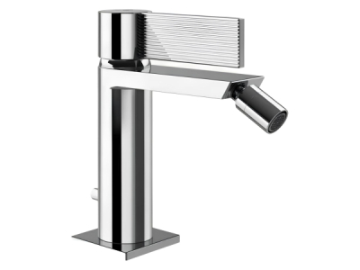 На изображении товар Смеситель для биде Gessi Inverso, однорычажный, с аэратором, донным клапаном, соединительными шлангами, Н-156 мм, цвет хром от официального представителя в Москве