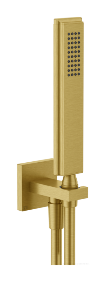 Ручной душ Gessi Eleganza, лейка, шланговое подсоединение-держатель лейки, шланг 1500 мм, цвет Gold Brushed CCP