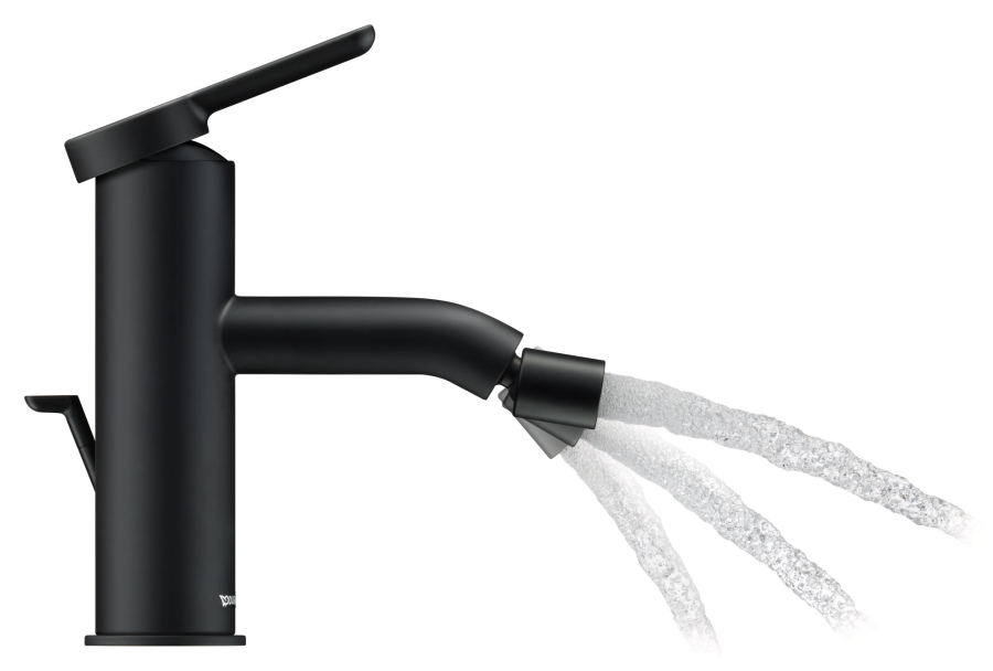 Смеситель для биде Duravit C.1 однорычажный, h - 155 мм, с донным клапаном, цвет чёрный матовый - изображение 3