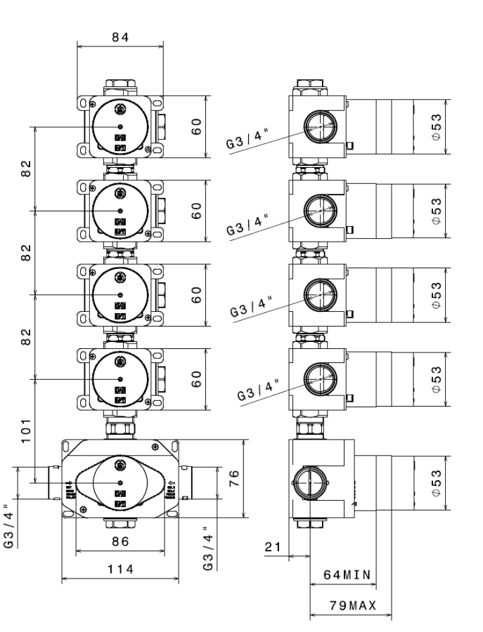 Скрытая часть смесителя Newform, на 5 отверстий - изображение 1