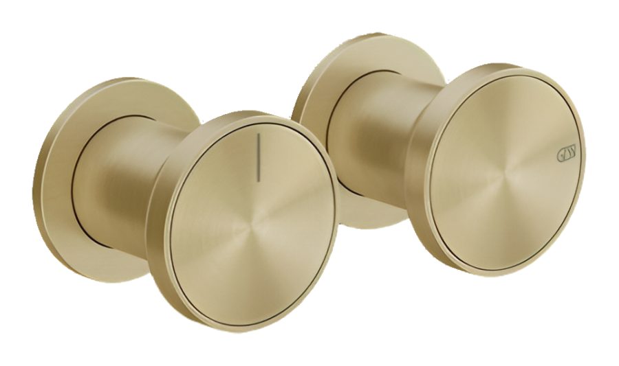 Смеситель Gessi Origini, настенный, на 2 выхода, с переключателем, внешние части, цвет Brushed Brass PVD