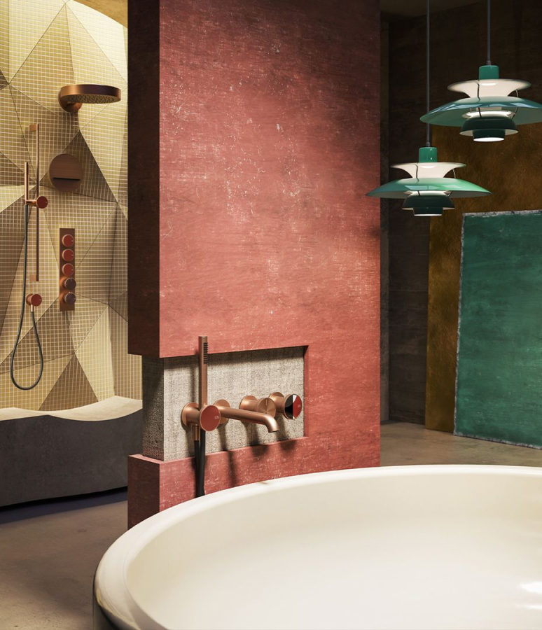 Смеситель Gessi Origini, настенный, на 2 выхода, с переключателем, внешние части, цвет Brushed Brass PVD - изображение 4