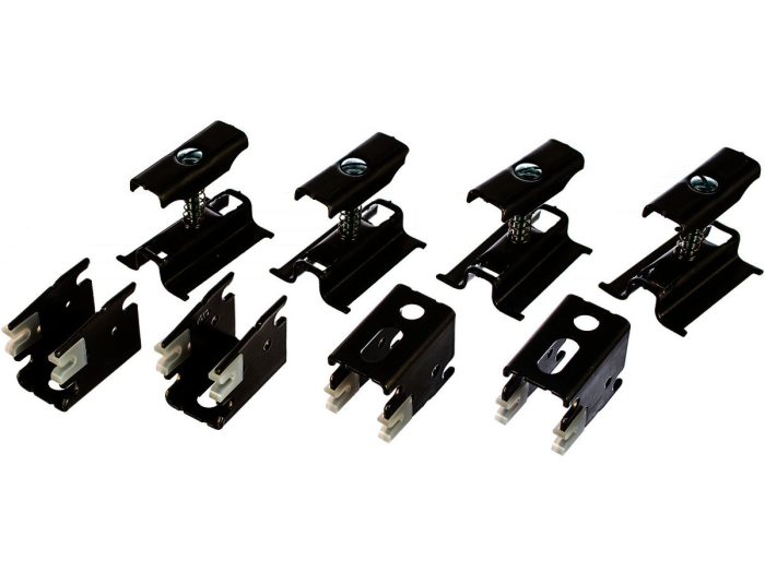 На изображении товар Монтажный комплект для радиатора Zehnder 4xCVD1+BH, черный матовый Ral 9217 от официального представителя в Москве