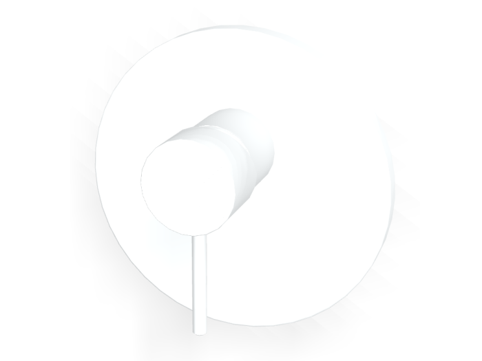 На изображении товар Смеситель для душа Carlo Frattini Spillo Up, встраиваемый, однорычажный, внешняя часть, цвет матовый белый от официального представителя в Москве