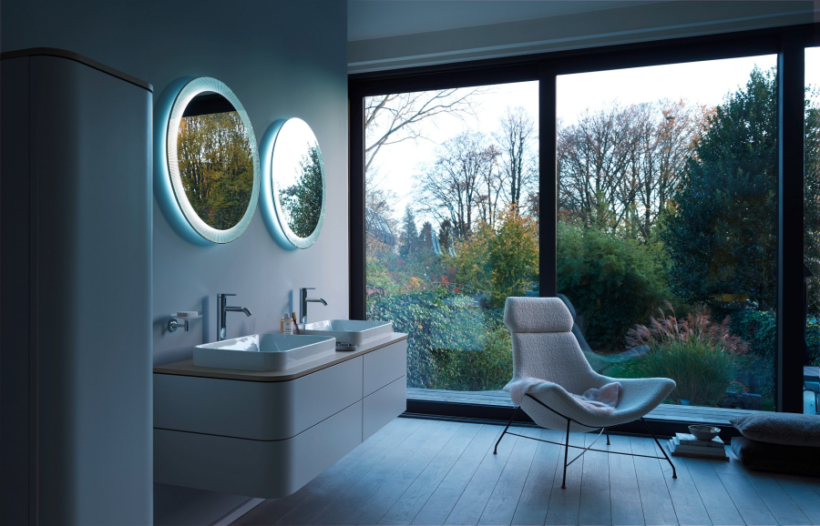 Раковина Duravit Happy D.2 Plus, полувстраиваемая, 600х400 мм, без перелива, выпуск с керамической крышкой, шлифованная, цвет белый глянцевый с WonderGliss - изображение 7