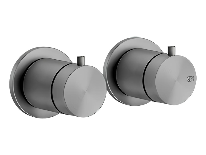 На изображении товар Термостат Gessi 316, встраиваемый, на 3 потребителя, цвет Steel Brushed от официального представителя в Москве