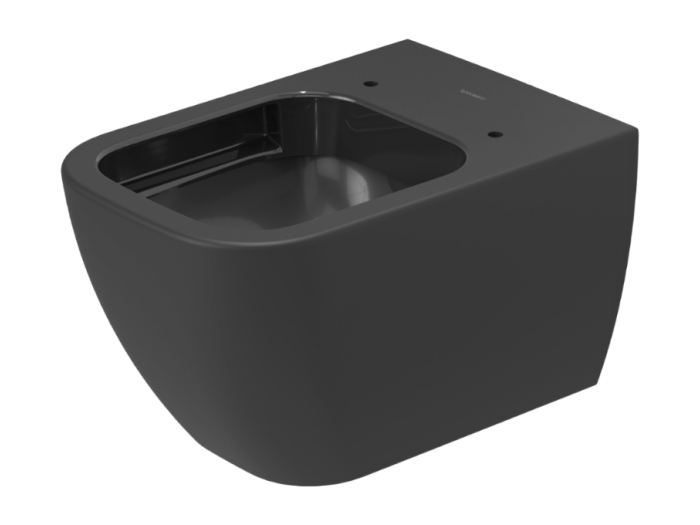 На изображении товар Унитаз, 365x540 мм, подвесной Rimless® Duravit Happy D.2, антрацит матовый от официального представителя в Москве
